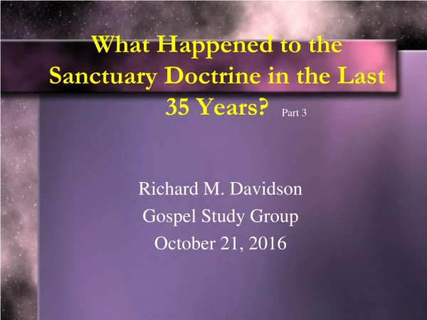 What Happened to the Sanctuary Doctrine in the Last 35 Years?