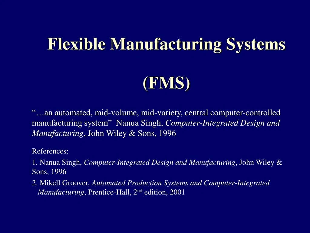 flexible manufacturing systems fms an automated