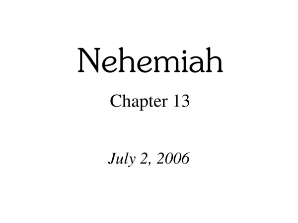 Nehemiah Chapter 13