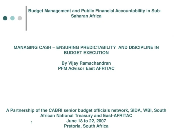 Budget Management and Public Financial Accountability in Sub-Saharan Africa