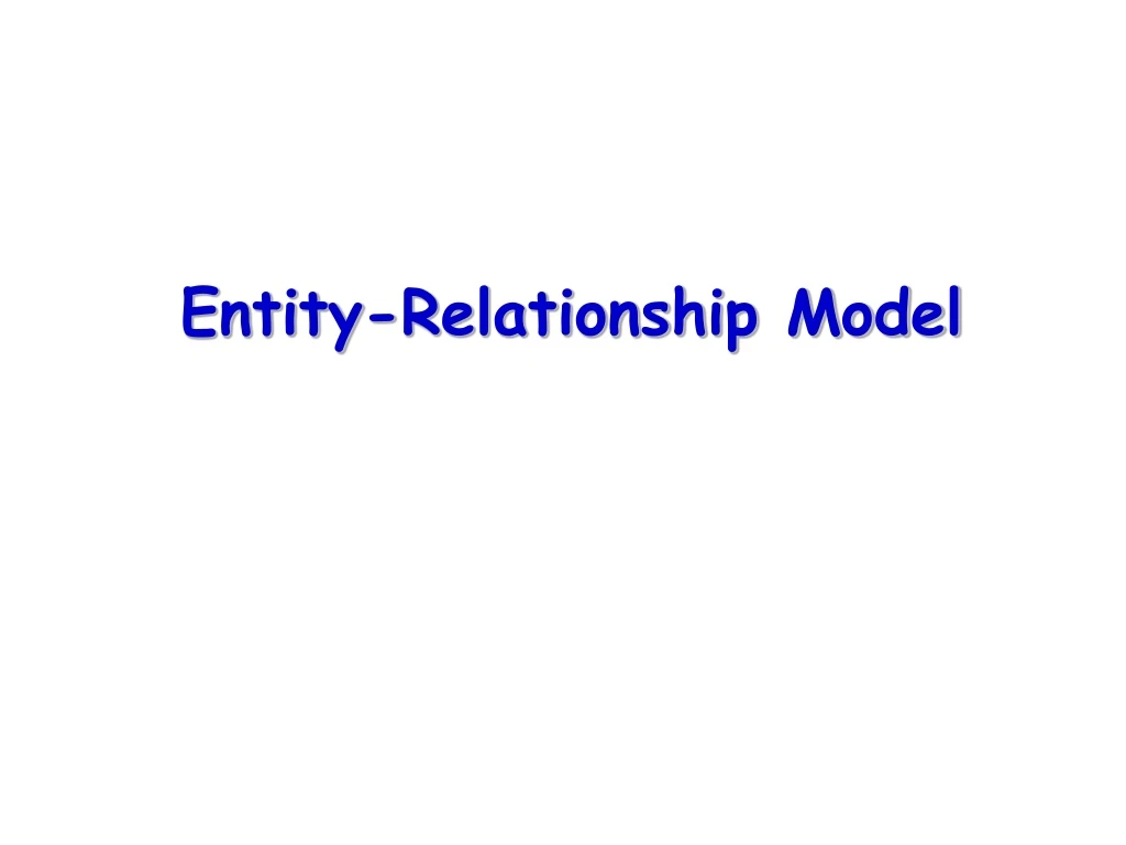 entity relationship model