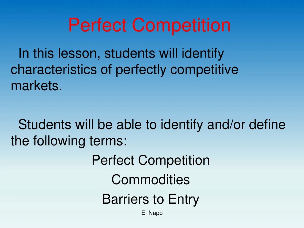 perfect competition