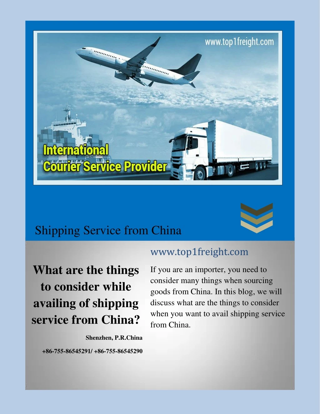 shipping service from china