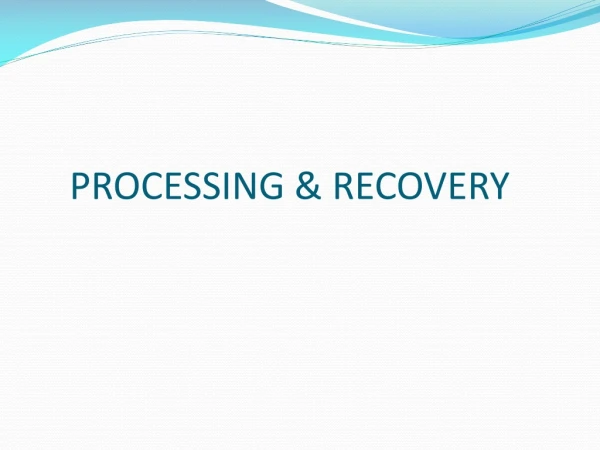 PROCESSING &amp; RECOVERY