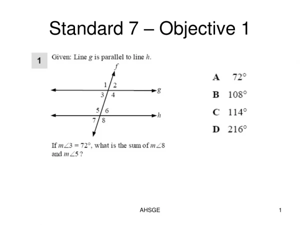 Standard 7 – Objective 1