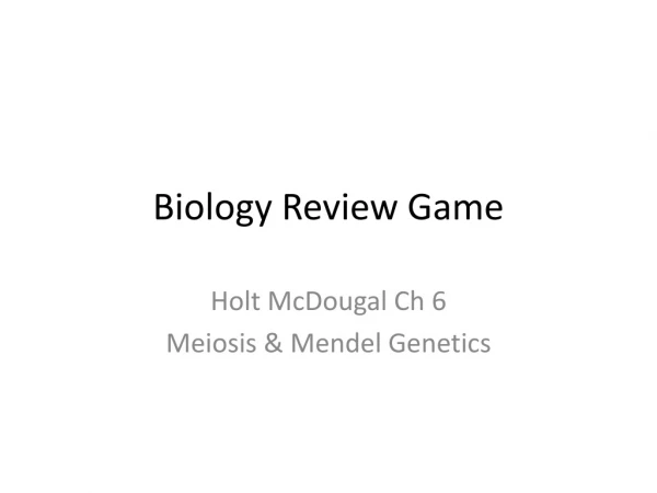 Biology Review Game