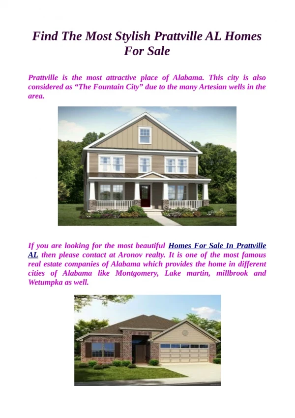 Homes For Sale In Prattville AL
