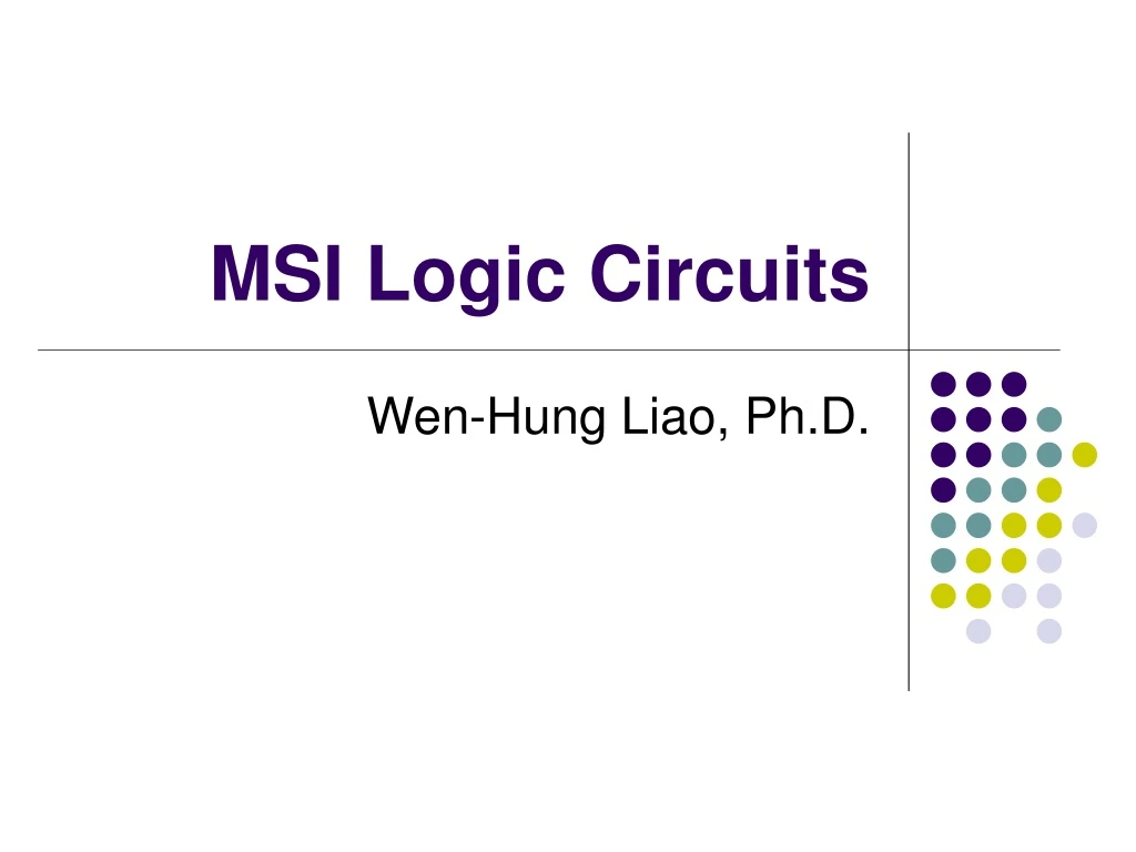 msi logic circuits