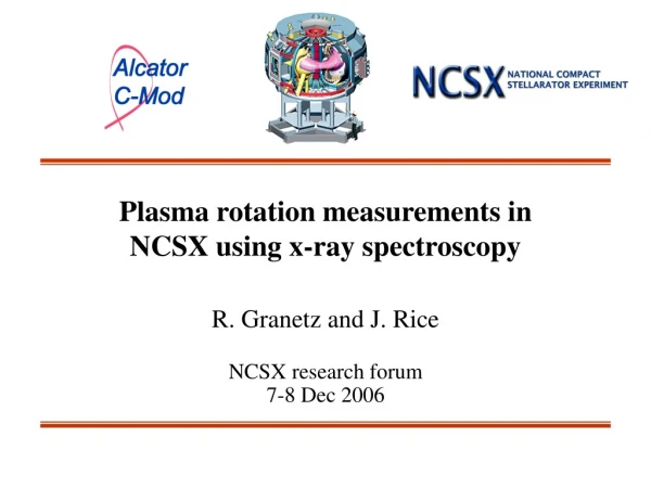 Plasma rotation measurements in NCSX using x-ray spectroscopy