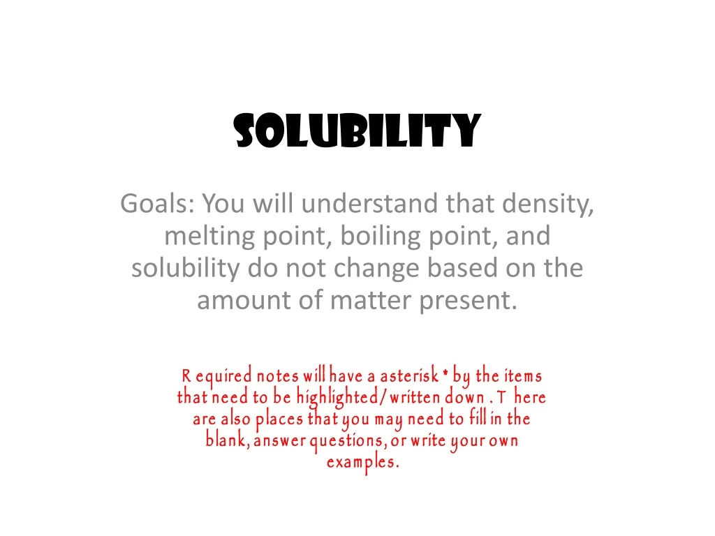 solubility