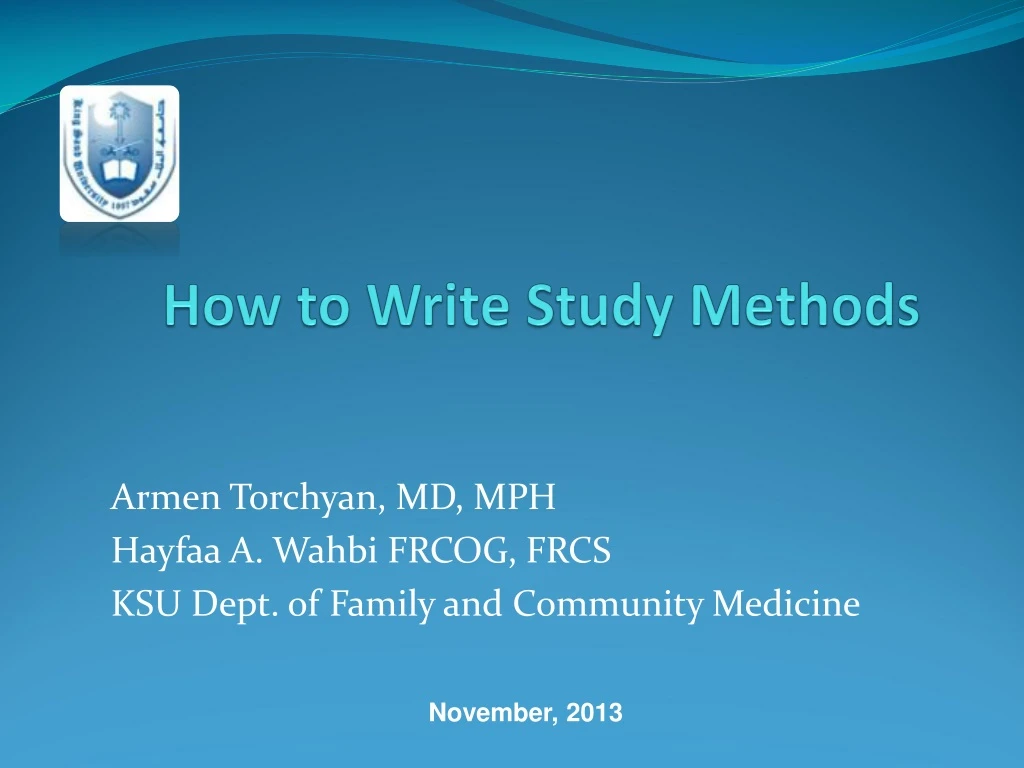 how to write study methods