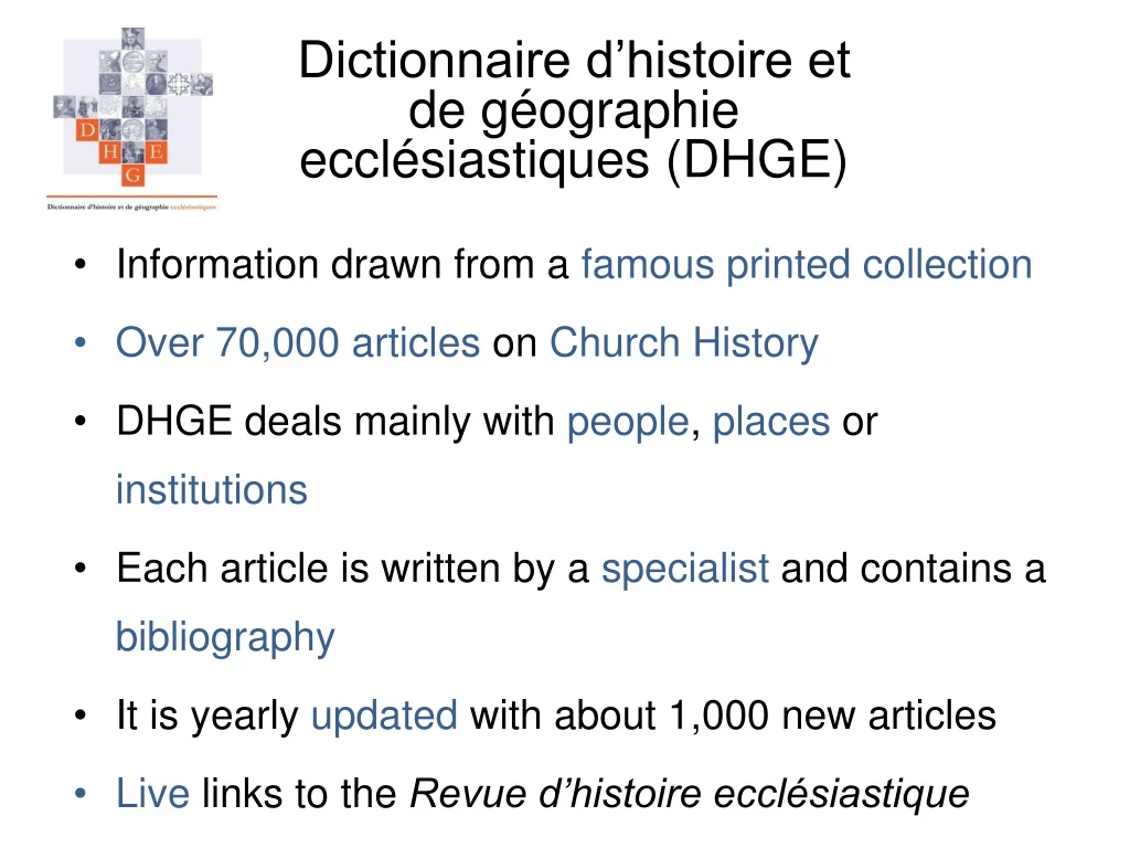dictionnaire d histoire et de g ographie eccl