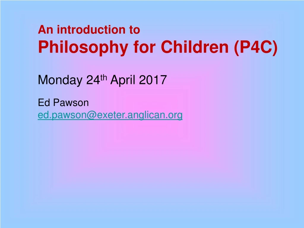 an introduction to philosophy for children