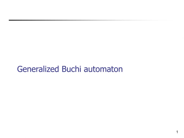 Generalized Buchi automaton