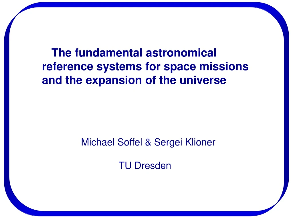 the fundamental astronomical reference systems