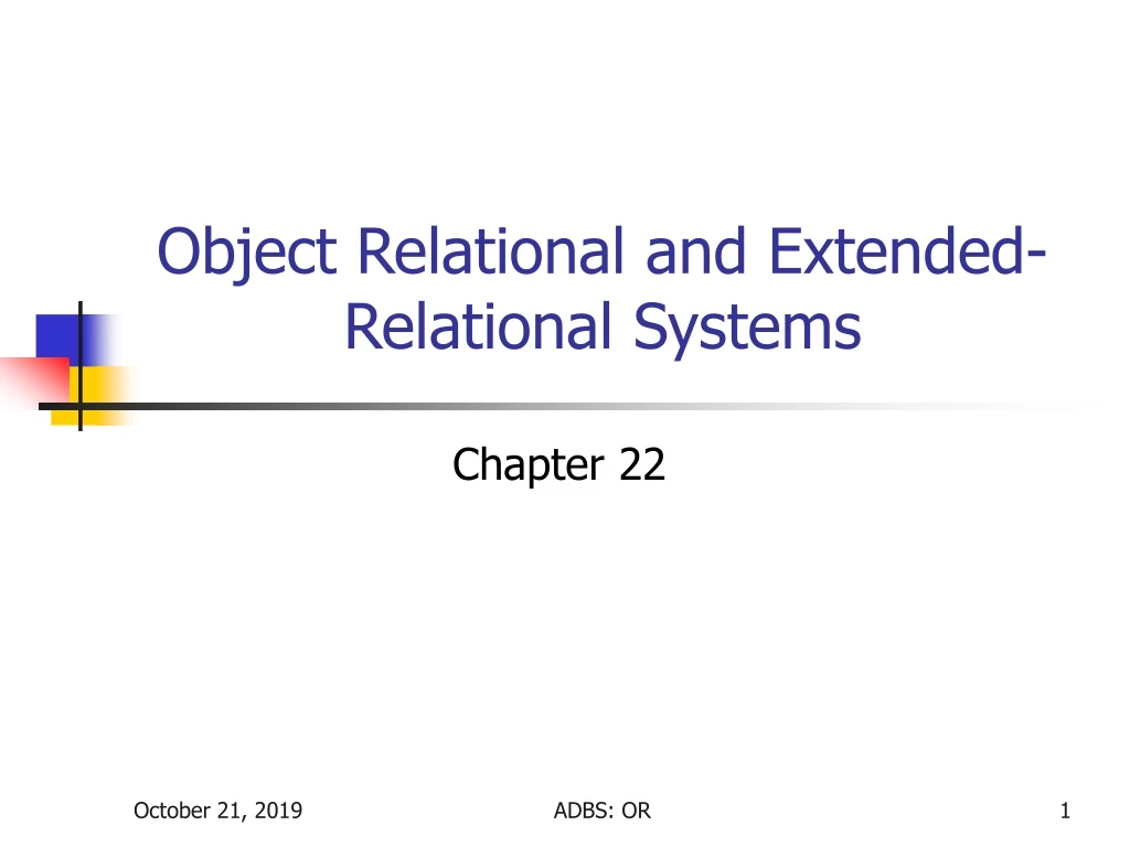 object relational and extended relational systems