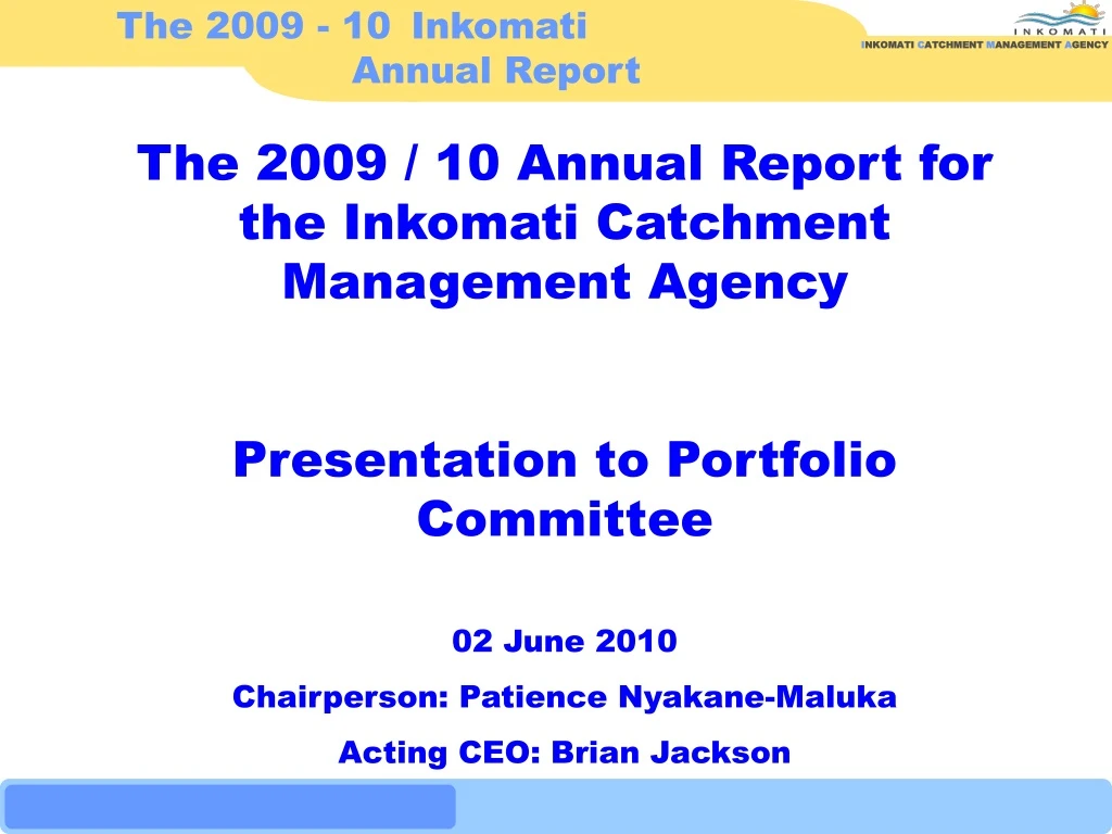 the 2009 10 inkomati annual report