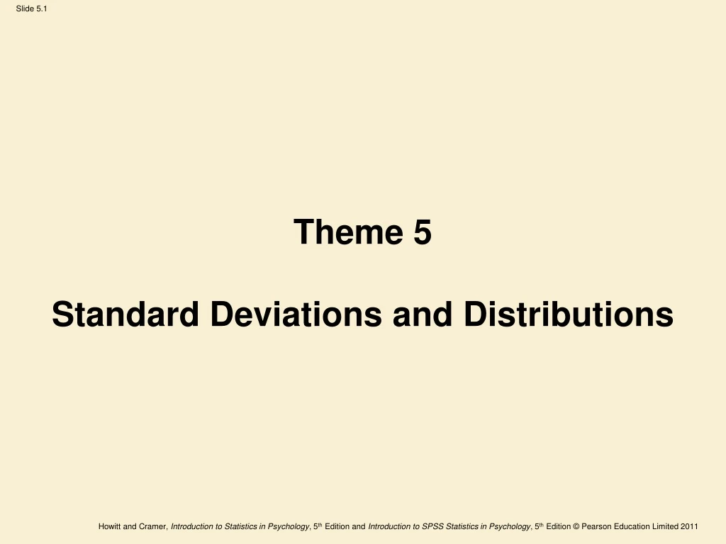 theme 5 standard deviations and distributions