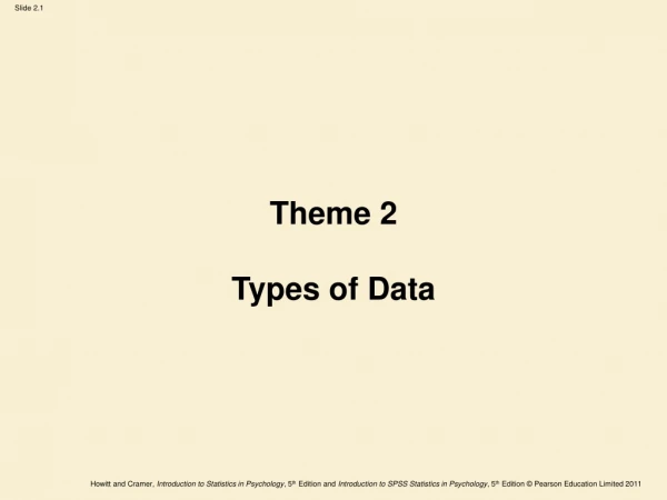 Theme 2 Types of Data
