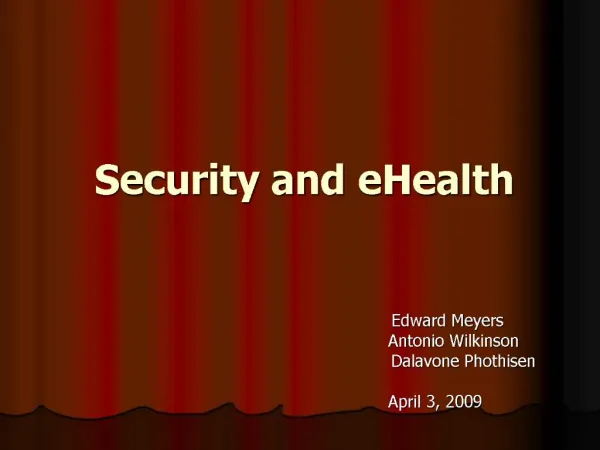 Security and eHealth