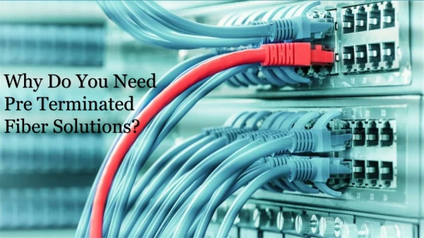 Why Do You Need Pre Terminated Fiber Solutions?