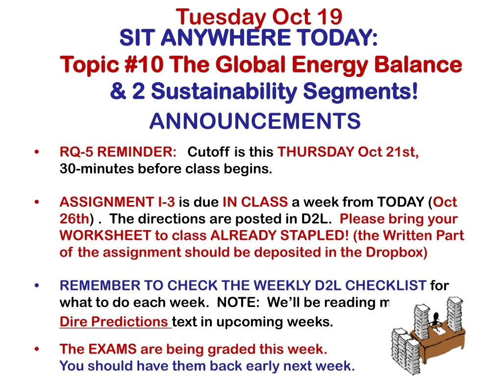 tuesday oct 19