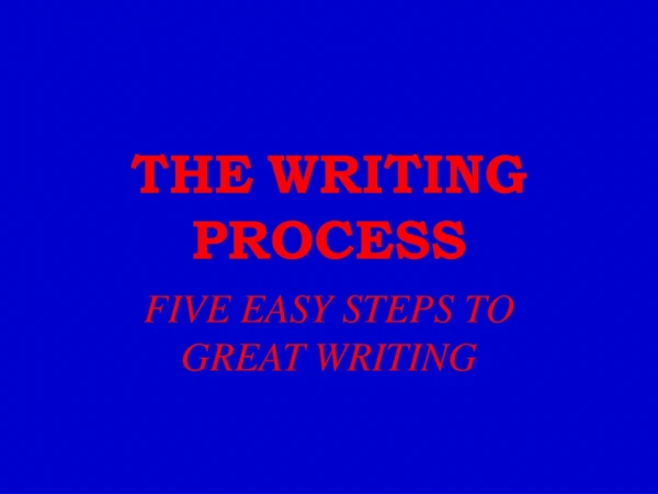 THE WRITING PROCESS