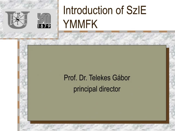 Introduction of SzIE YMMFK