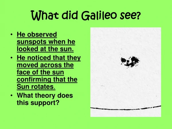 What did Galileo see?