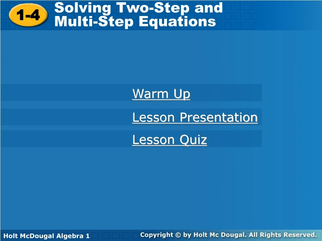 solving two step and multi step equations