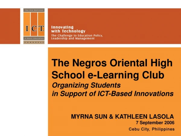 The Negros Oriental High School e-Learning Club Organizing Students