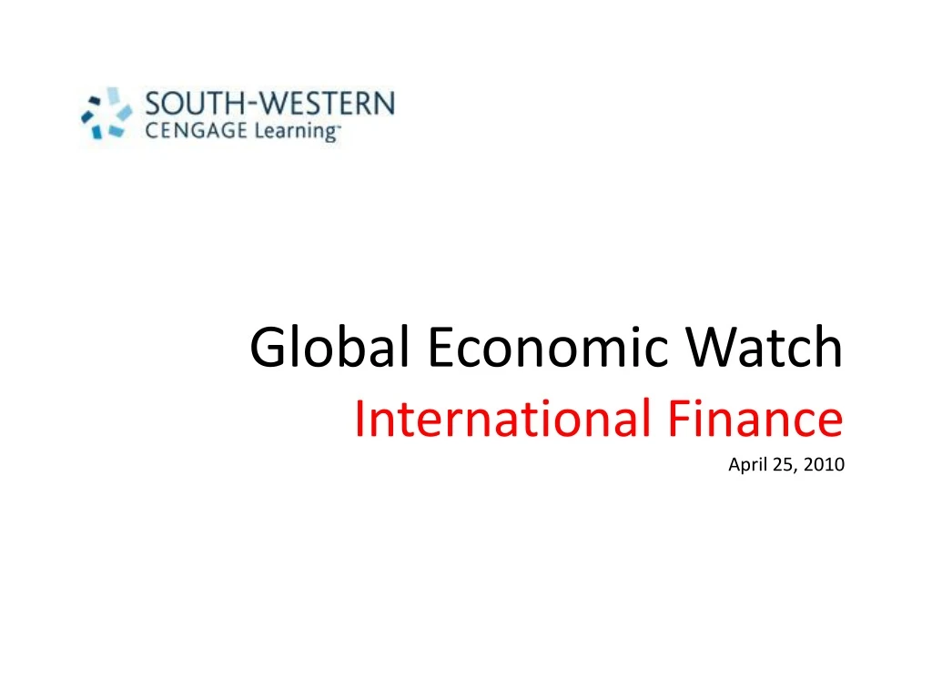 global economic watch international finance april