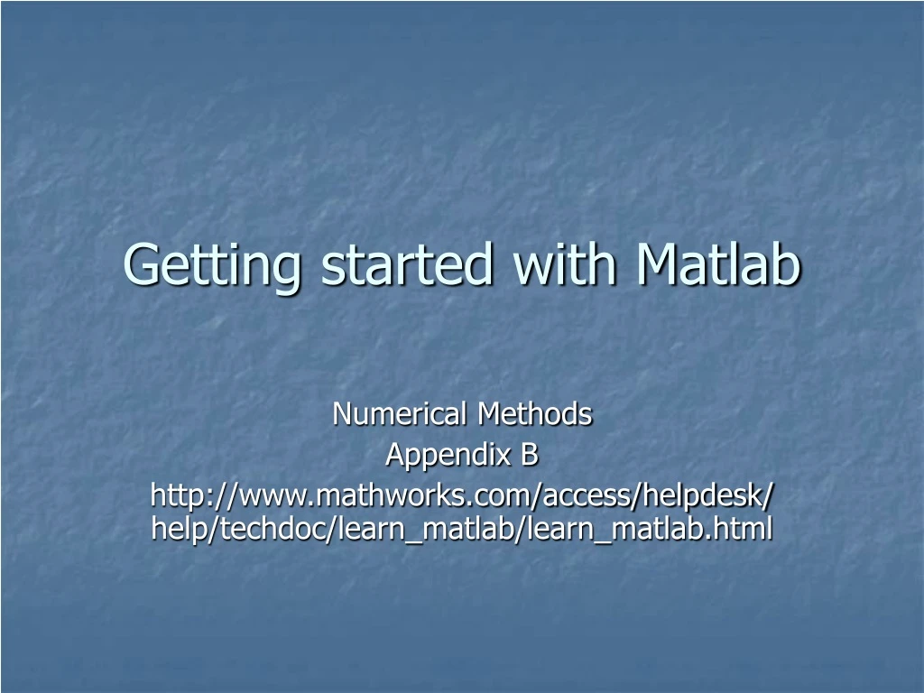 getting started with matlab