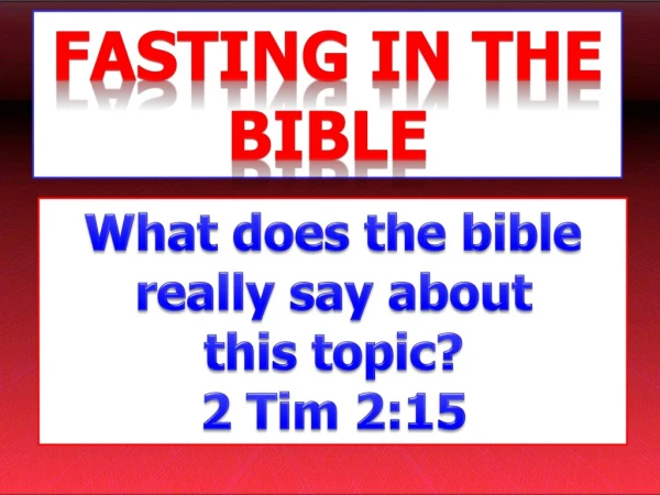 Fasting In The Bible