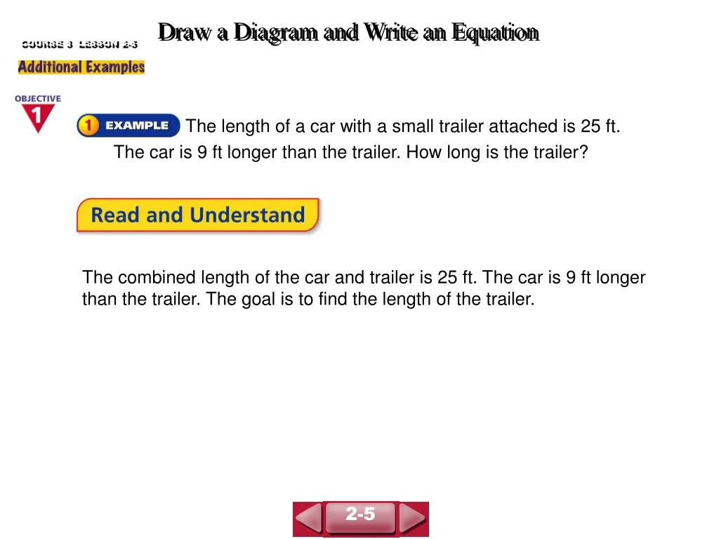 draw a diagram and write an equation