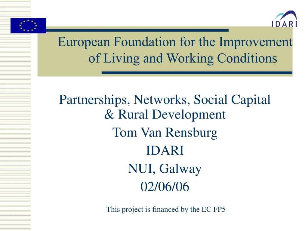 partnerships networks social capital rural development tom van rensburg idari nui galway 02 06 06