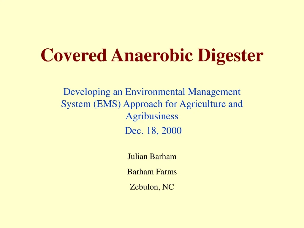 covered anaerobic digester