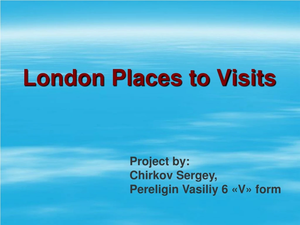 london places to visits