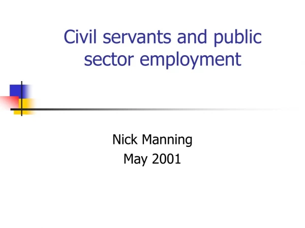 Civil servants and public sector employment