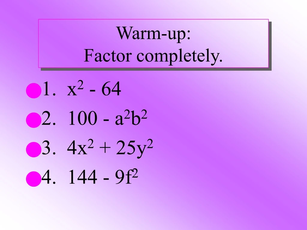 warm up factor completely