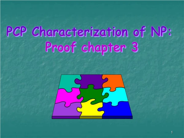 PCP Characterization of NP: Proof chapter 3