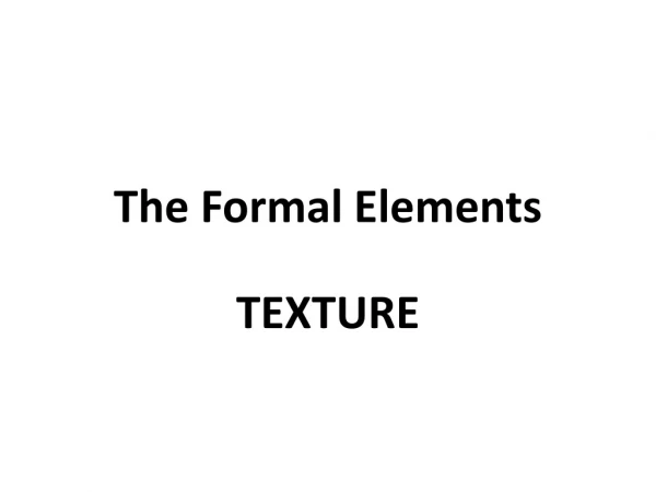 The Formal Elements
