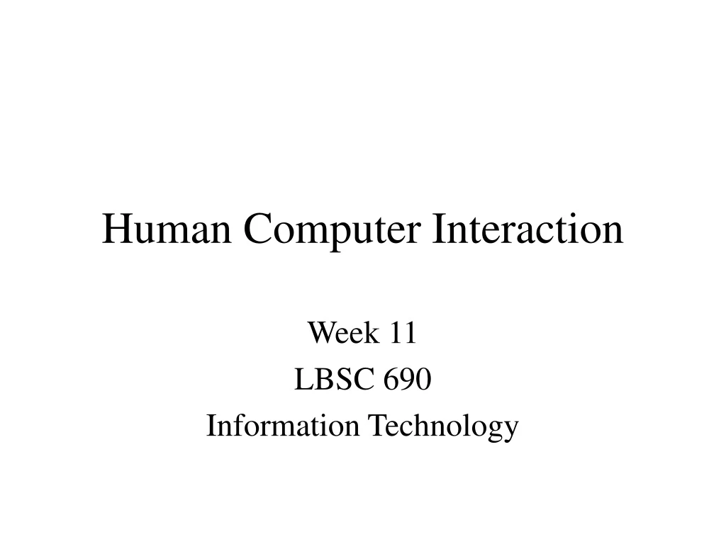 human computer interaction