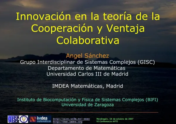 Innovaci n en la teor a de la Cooperaci n y Ventaja Colaborativa