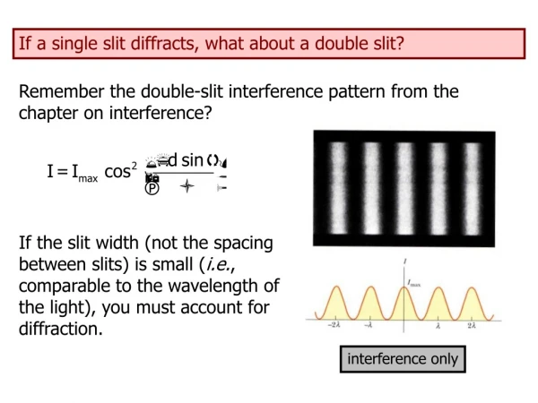 If a single slit diffracts, what about a double slit?