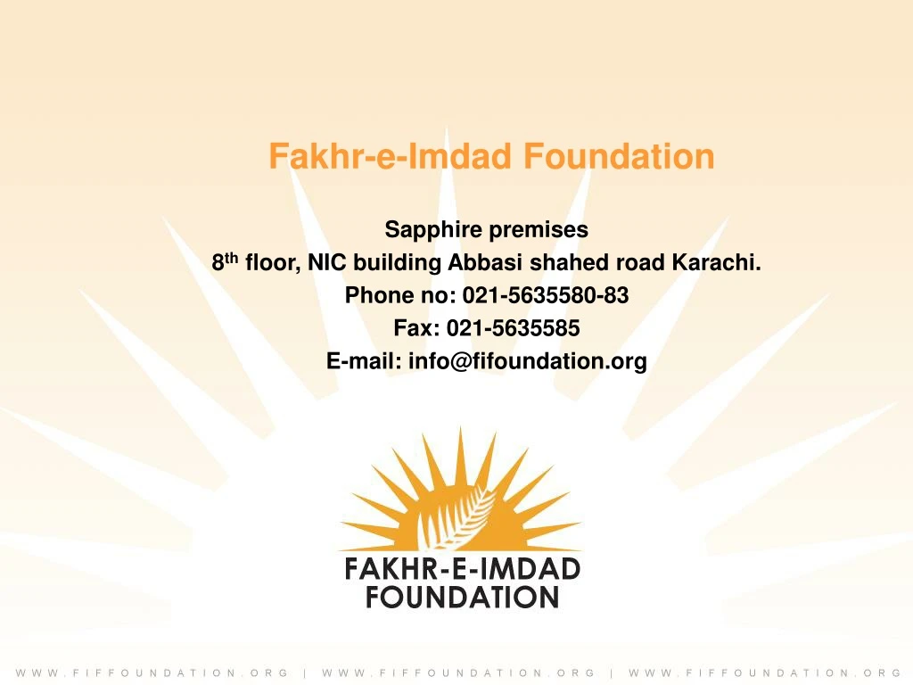 fakhr e imdad foundation sapphire premises