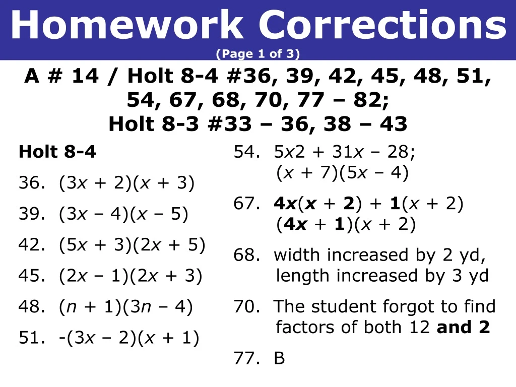 homework corrections page 1 of 3
