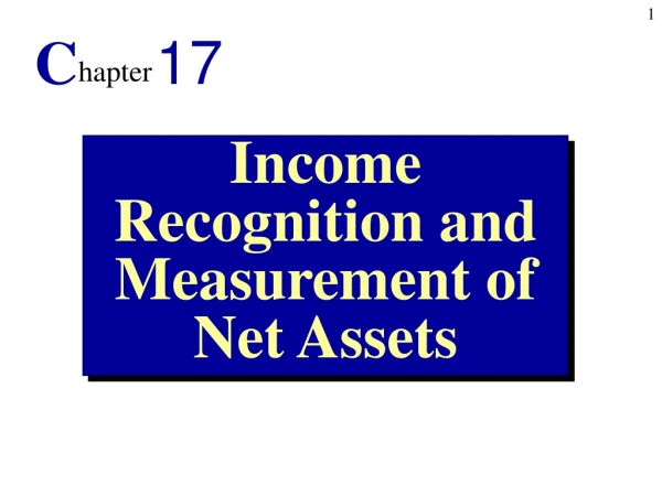 Income Recognition and Measurement of Net Assets