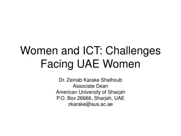 Women and ICT: Challenges Facing UAE Women