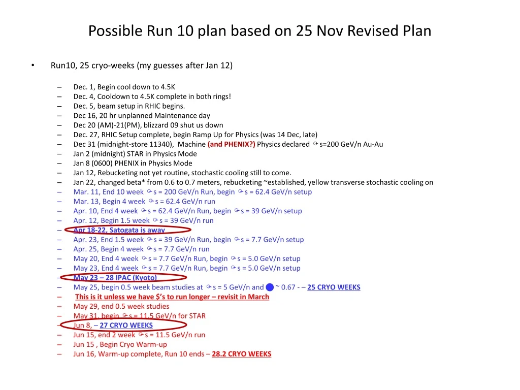 possible run 10 plan based on 25 nov revised plan